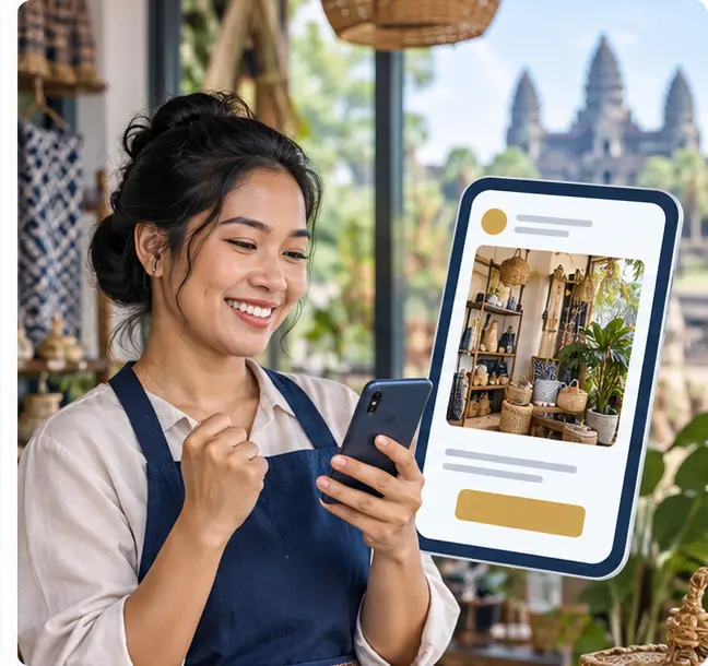 Business owner receiving ready-to-post content